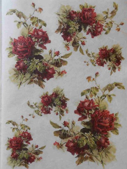 Red roses rice paper for decoupage – Decoupage Paper Online Shop