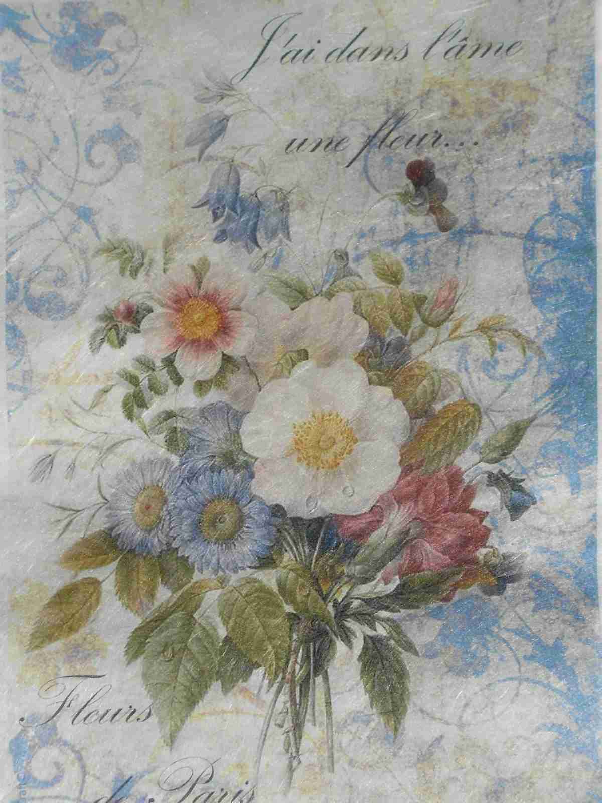 Feuilles De Riz Decopatch - Papier Décoratif A4 Pour Découpage, Craft - Motif Summer Bouquet - Lot De 11 Feuilles