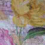 Yellow pink flowers watercolor decoupage napkins