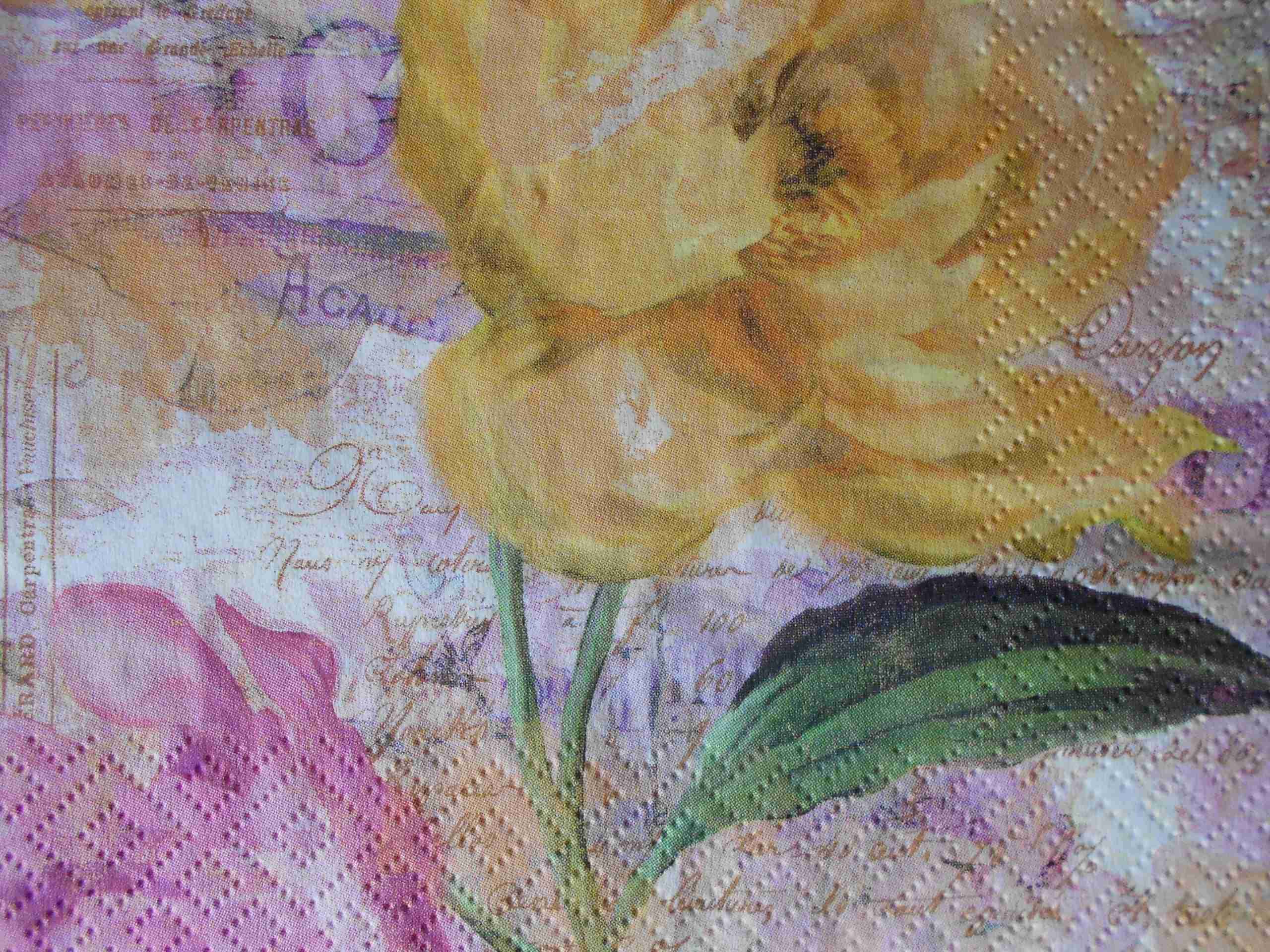 yellow pink flowers decoupage napkins