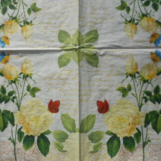 white rose decoupage napkins