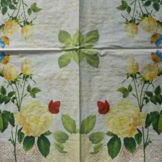 white rose decoupage napkins
