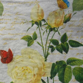 white rose decoupage paper napkins