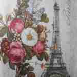Roses flowers bouquet Paris decoupage rice paper