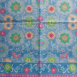 floral blue decoupage paper