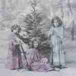 Christmas tree three angels girls decoupage napkins
