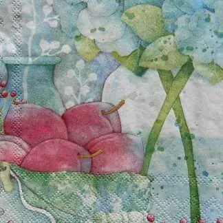 hydrangea decoupage napkins