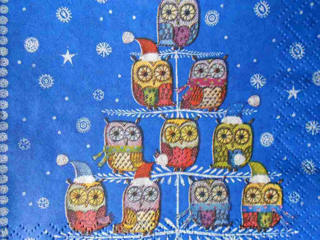 owls decoupage napkins