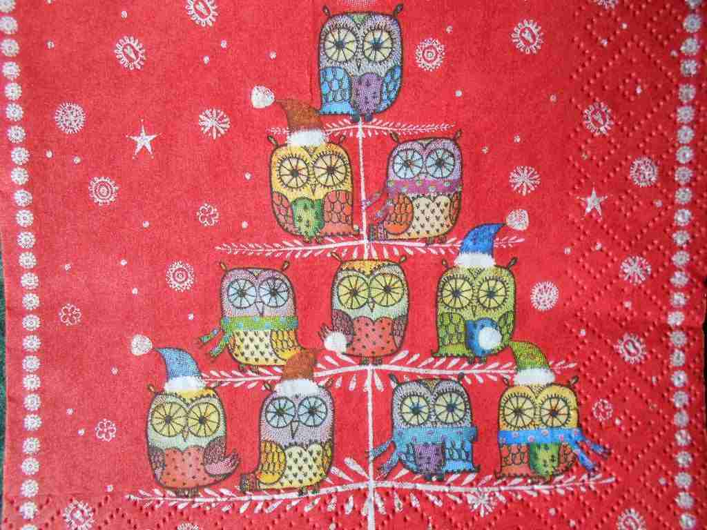 winter owls decoupage napkins