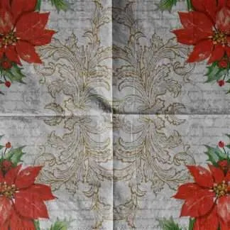 red poinsettia napkins