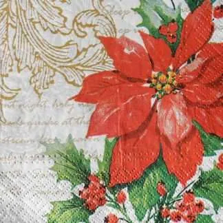 christmas flower poinsettia decoupage