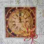 Happy New Year clock champagne decoupage napkins