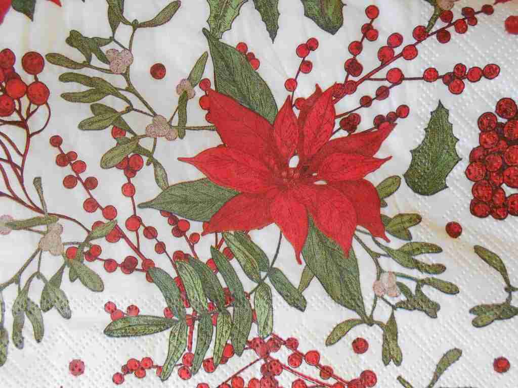 poinsettia decoupage napkins
