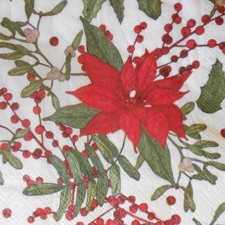 poinsettia decoupage napkins