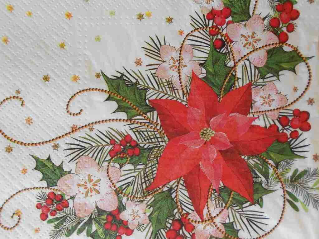 christmas flower poinsettia decoupage napkins