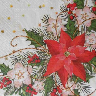 christmas flower poinsettia decoupage napkins