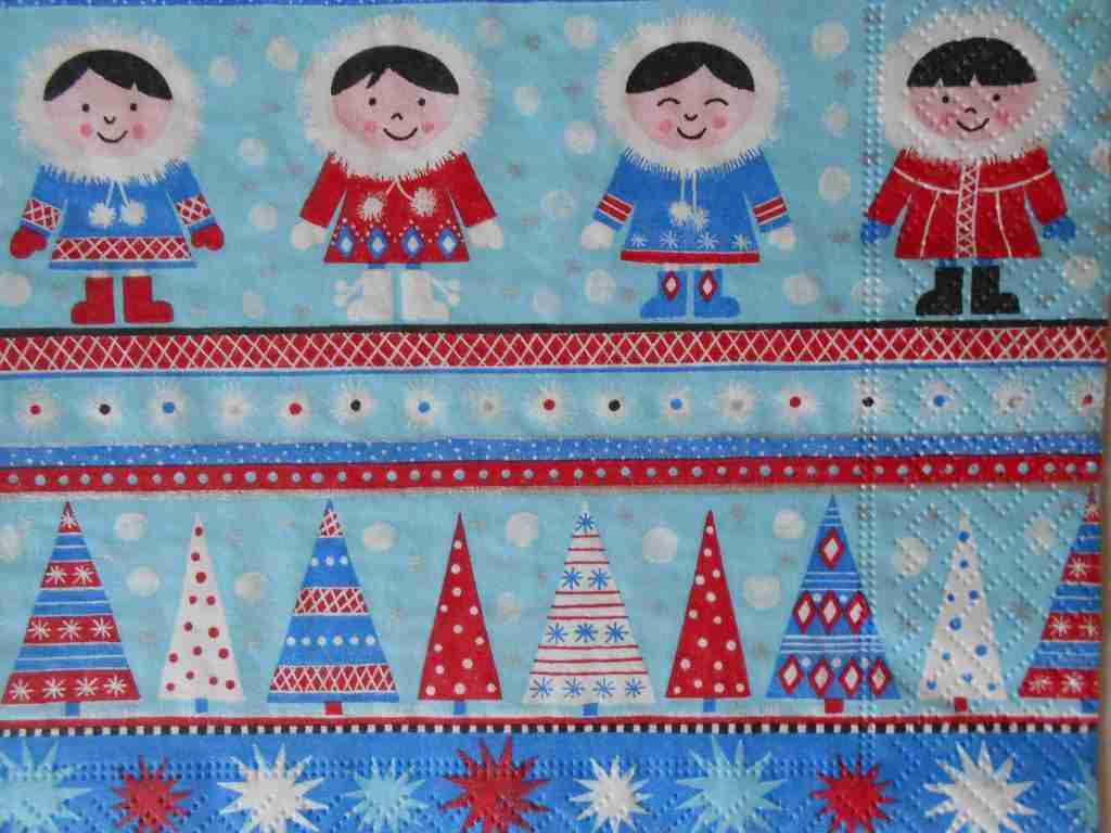christmas children decoupage napkins