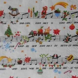 christmas song decoupage napkins