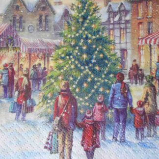 christmas tree town decoupage napkins