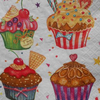 cupcakes decoupage napkins
