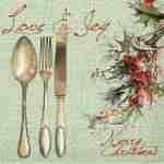 Merry Christmas cutlery love&joy decoupage napkins