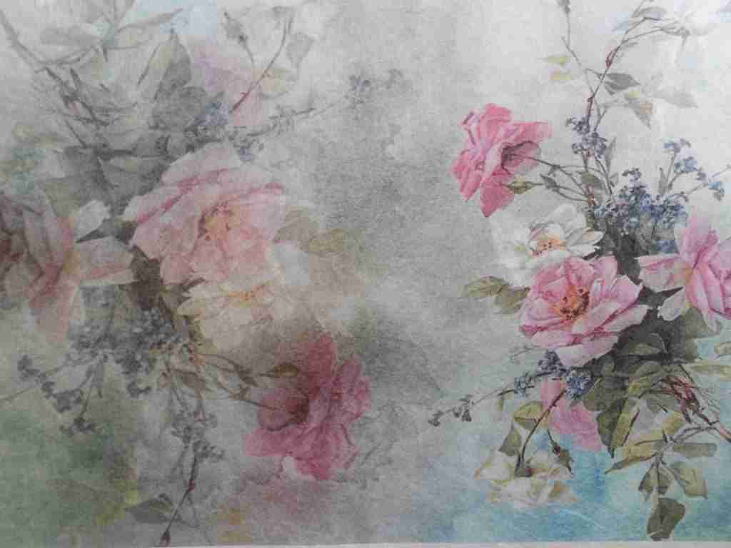 misty pink roses decoupage rice paper