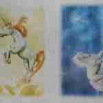 White unicorn 2 images horse decoupage rice paper