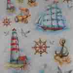 Ship lighthouse bottle from the sea decoupage rice paper