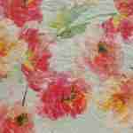 Pink flowers on green decoupage napkins