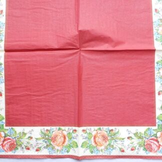 brick red decoupage paper napkin