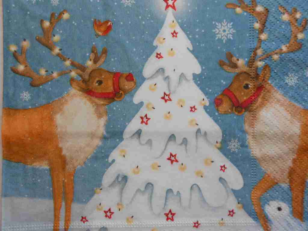 deers christmas decoupage napkins