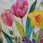 Pink tulips narcissus decoupage paper napkins