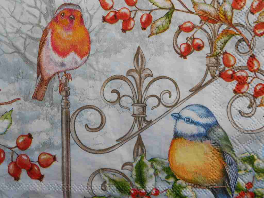 birds decoupage napkins