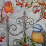 Robin birds and holly berries decoupage paper napkins