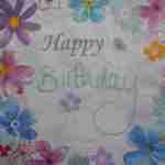 Happy birthday floral wreath decoupage napkins