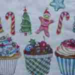 Christmas cupcakes decoupage paper napkins