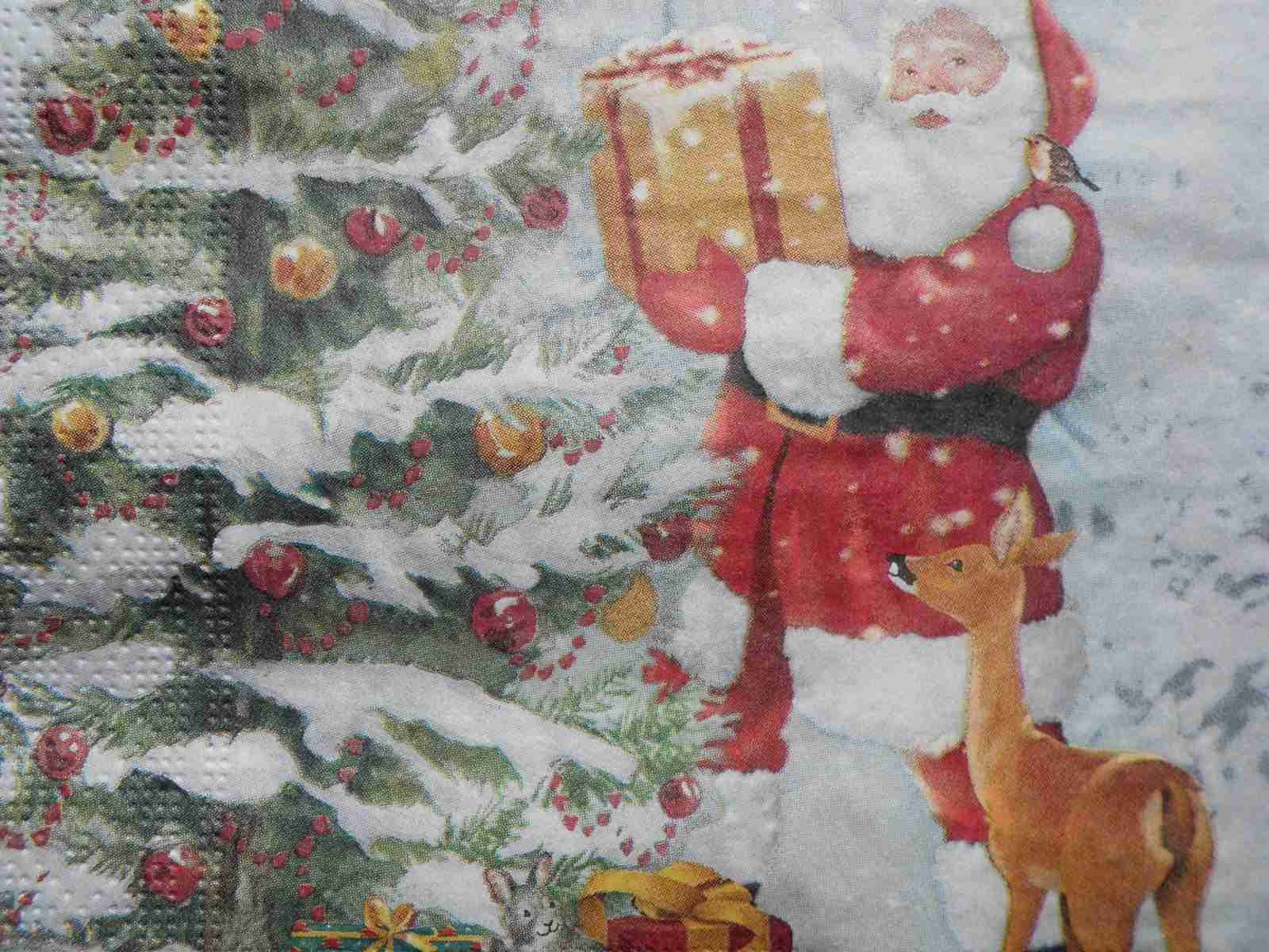 Paper Napkin For Decoupage Christmas Scene