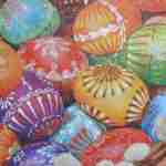 Multicolor Easter eggs decoupage napkins