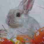 White Easter bunny decoupage napkins
