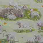 Spring with lambs decoupage napkins