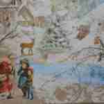 Winter scene Santa children decoupage napkins