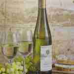 White wine bottle paper napkins for decoupage
