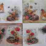 Hen baby chicks rice paper for decoupage