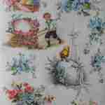 Egg in a cart not forget me flowers decoupage rice paper