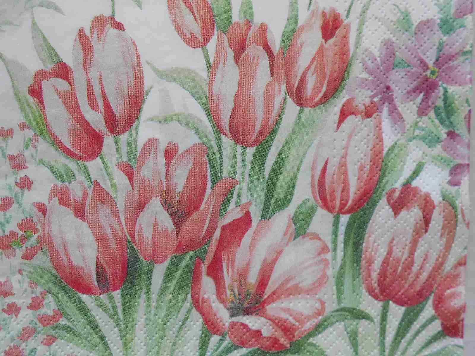 Red tulips decoupage paper napkins – Decoupage Paper Online Shop