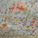 Pink roses on blue decoupage paper napkins