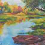 Fall river scene decoupage paper napkins