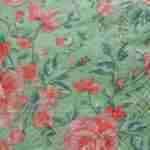 Pink roses on green decoupage paper napkins