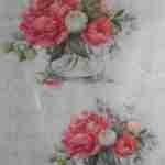 Pink peonies in a glass decoupage rice paper
