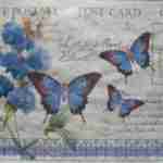 Blue butterflies chickpeas decoupage rice paper